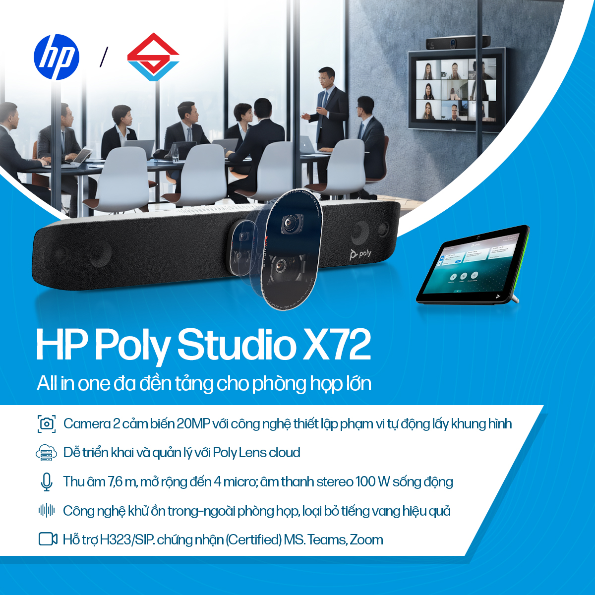 Thiết bị hội nghị truyền hình Poly Studio X72 (A4LZ8AA)