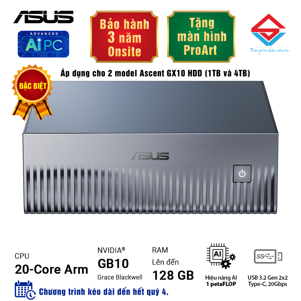 Máy tính Mini PC ASUS Ascent GX10 - GX10-GG0012BN là bản 1TB