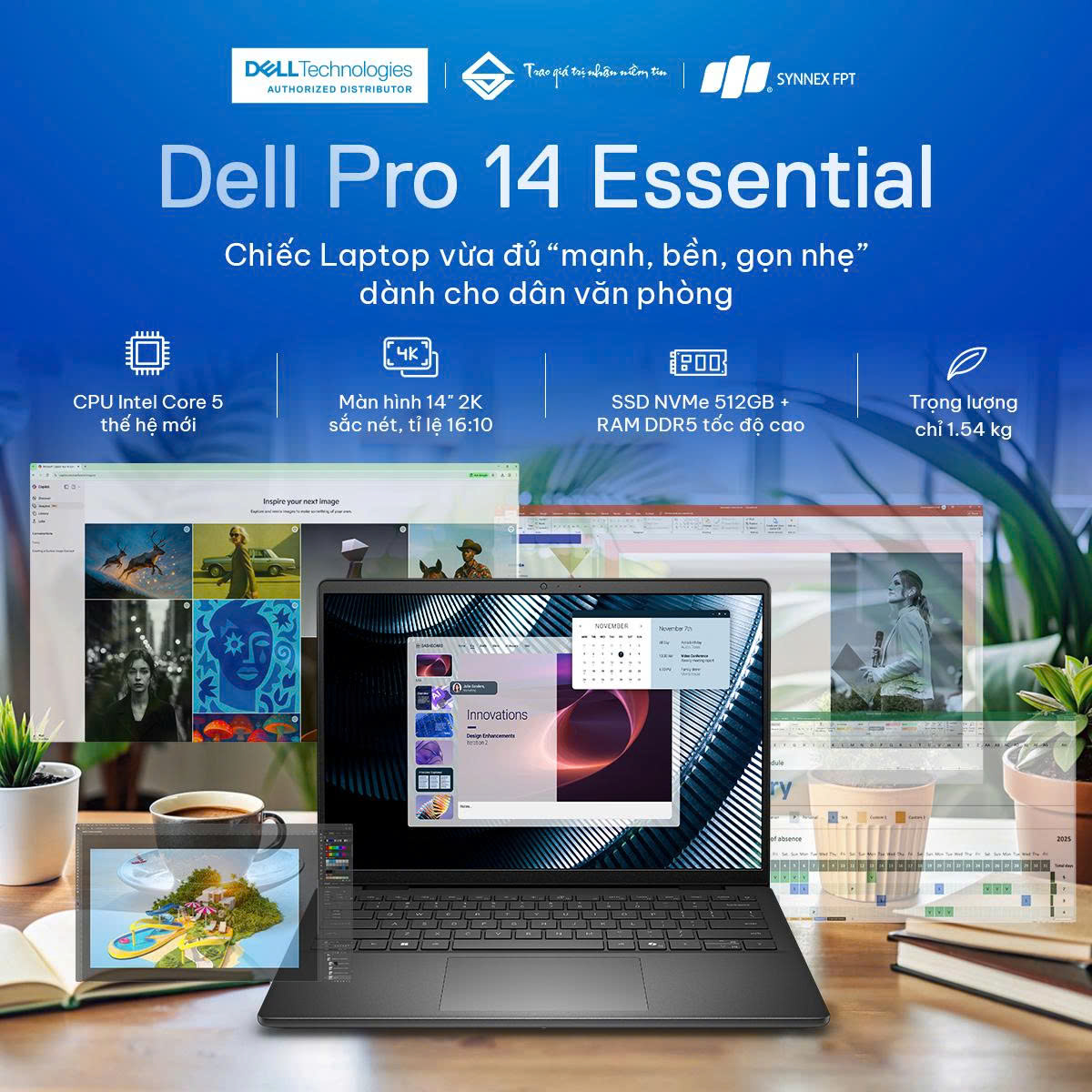 Dell Pro 14 Essential – Chiếc Laptop vừa đủ “mạnh, bền, gọn nhẹ” dành cho dân văn phòng