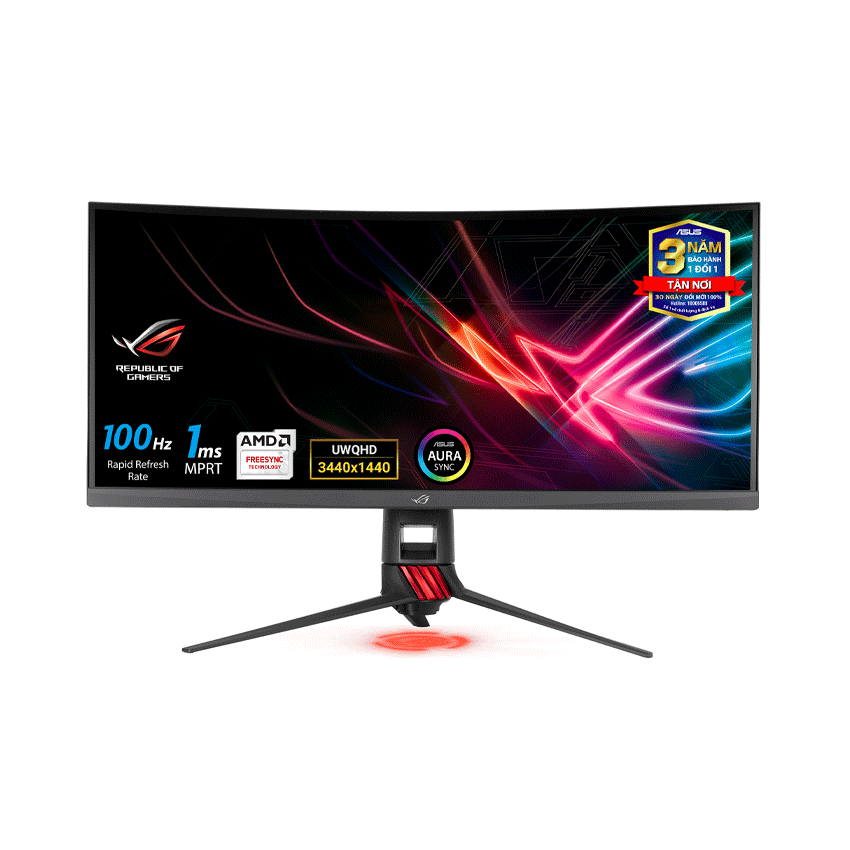 Màn hình Asus ROG Strix XG35VQ (35 inch/2K/Ultra Wide/1ms/100Hz/21:9/100Hz Aura Sync/FreeSync/Màn hình cong)