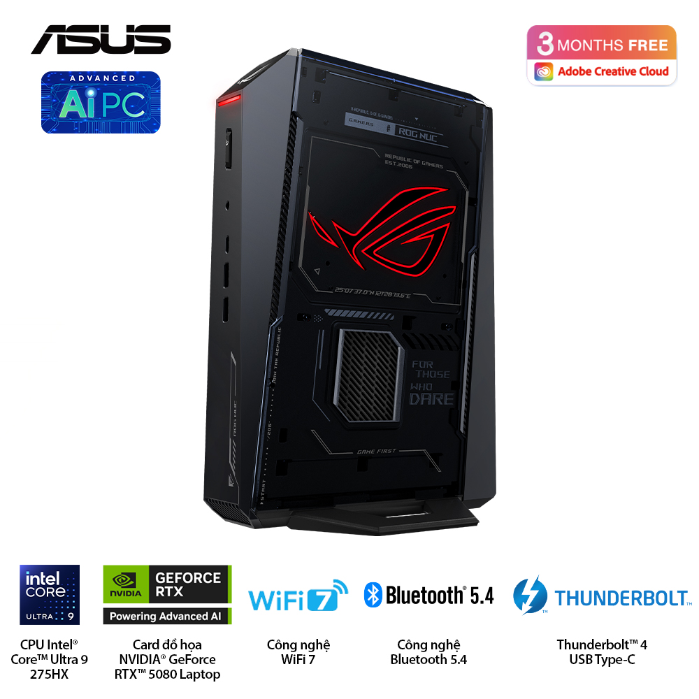 PC Mini ASUS NUC ROG Intel (U9 275HX)/32GB (2x16GB) DDR5-6400/2TB Gen4 NVMe / Wifi7/ RTX 5070Ti/Win11 RNUC15JNK9X38AA3