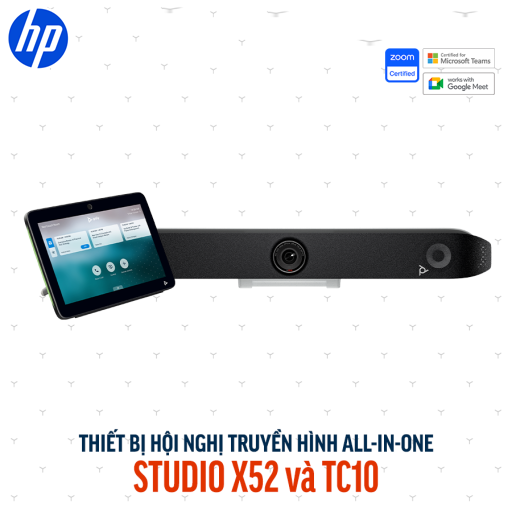 Thiết bị hội nghị truyền hình Poly Studio X52 và TC10 (8D8L1AA)