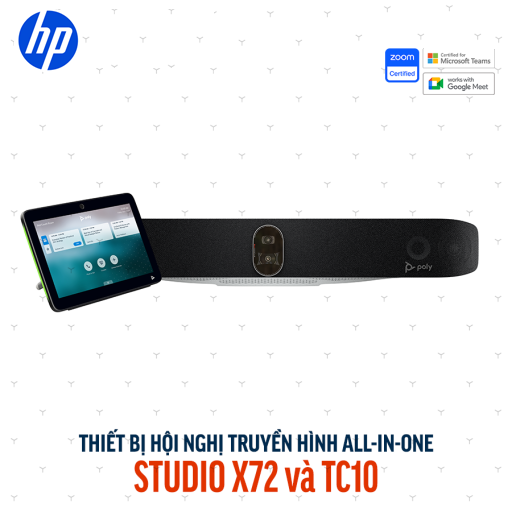 Thiết bị hội nghị truyền hình Poly Studio X72 và TC10 (A4MA7AA)