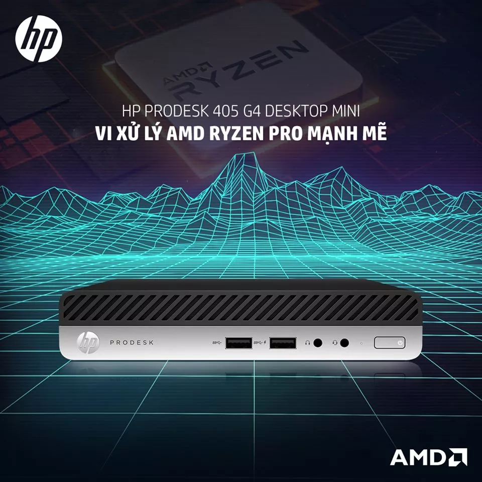 HP PRODESK 405 G4 DESKTOP MINI - DÙNG VI XỬ LÝ AMD RYZEN PRO