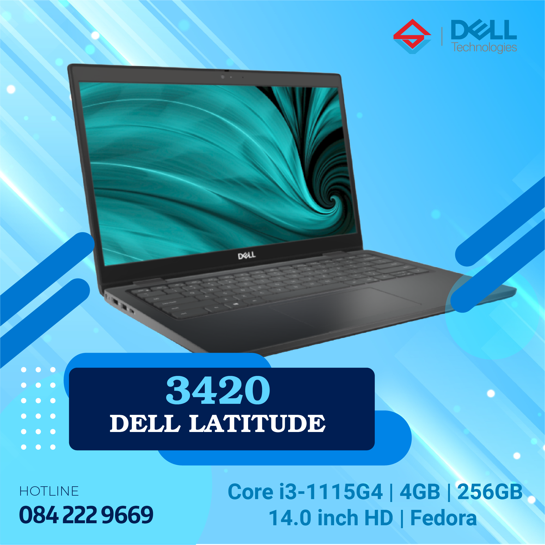 Máy tính xách tay Dell Latitude 3420 BTX  42LT342001 Core i3-1115G4 Ram 4GB 256 GB SSD