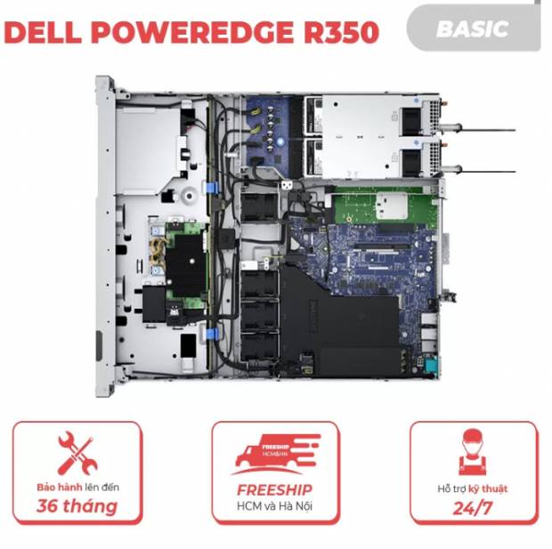 Review chi tiết Máy Chủ Dell PowerEdge R350 – 4×3.5″ HP/Perc (E-2324G)