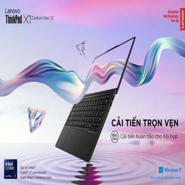 Laptop Lenovo ThinkPad X1 Carbon Gen 12 (Ultra 7 155H/ 32GB/ 512GB SSD/ 14 inch WUXGA/ Win 11 Pro/ Black Paint/ Carbon/ 3Y)